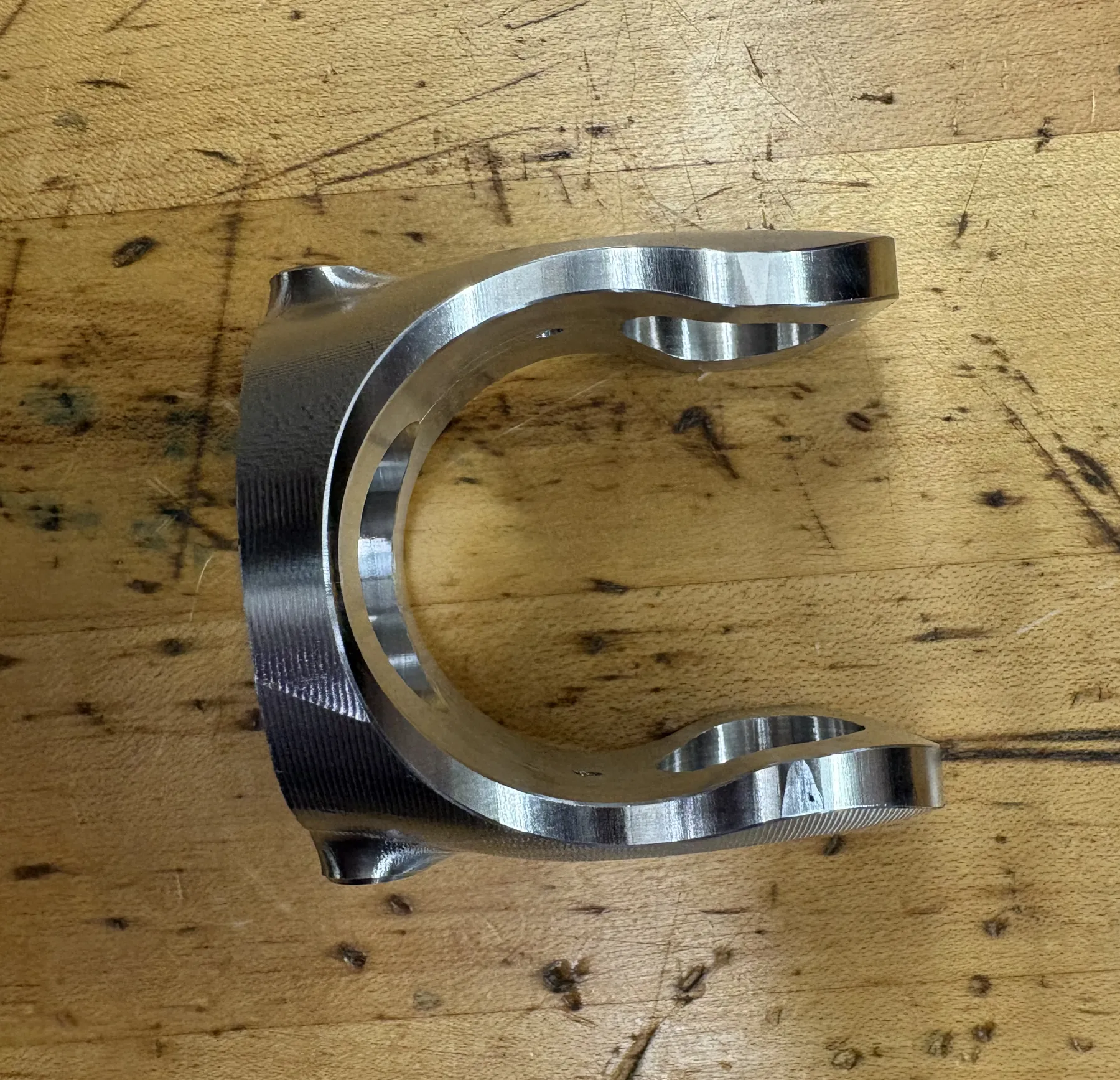 A finished SR27 yoke in 7075 aluminum.