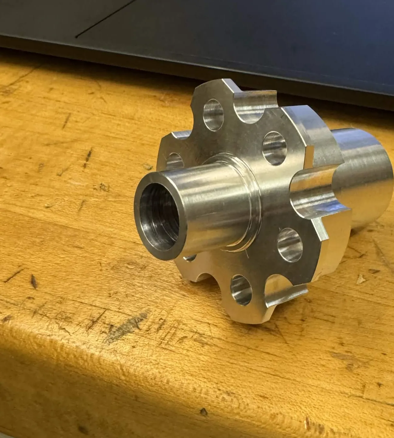 A torque limiter hub off the CNC.
